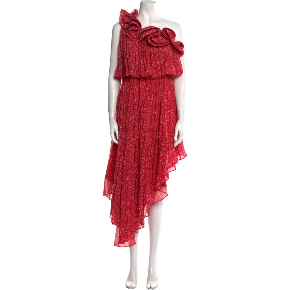 Amur Romantic Red Floral Ruffle Dress Size 2